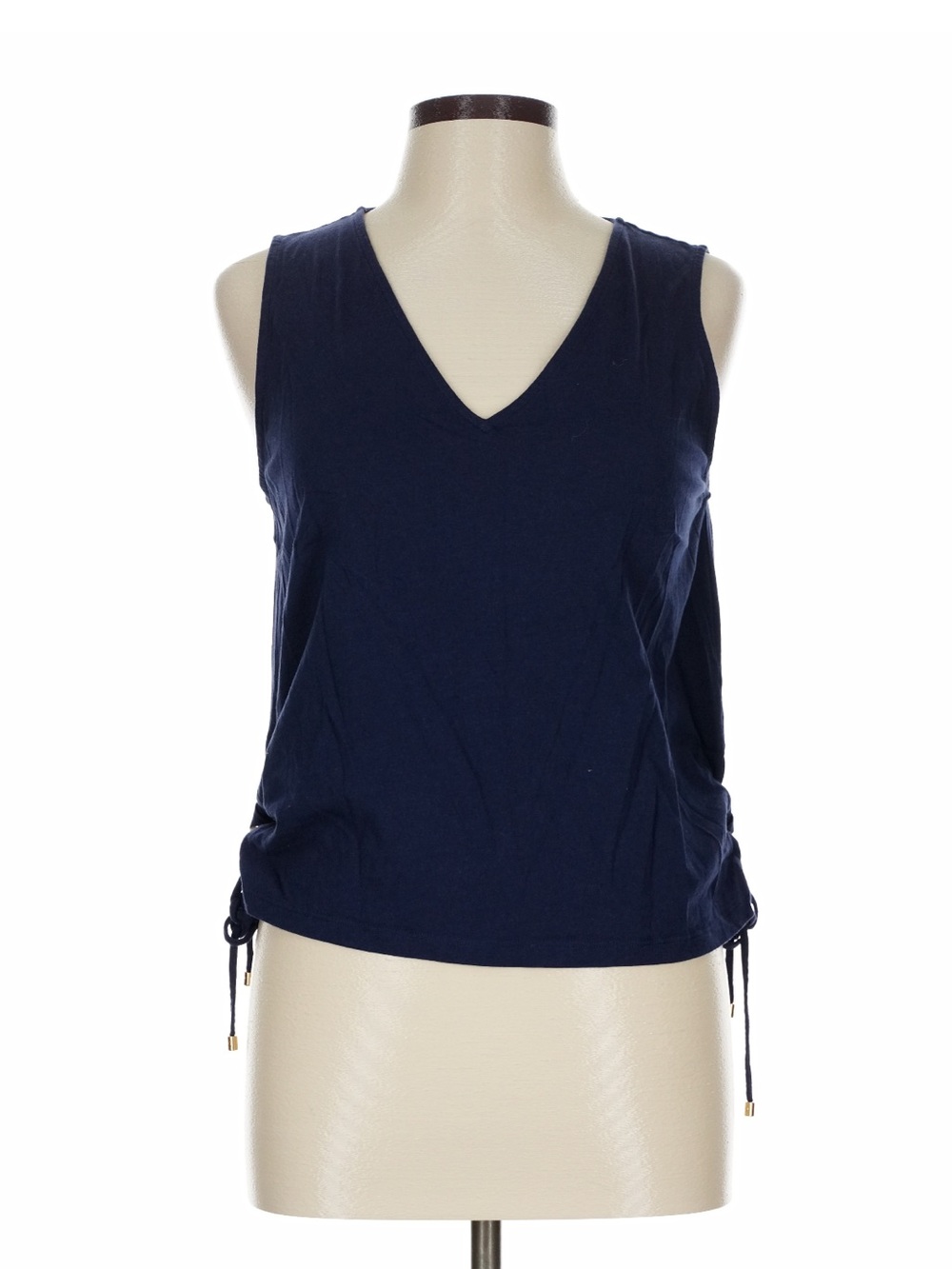 Michael Michael Kors Navy V-Neck Sleeveless Tank with Side Ties